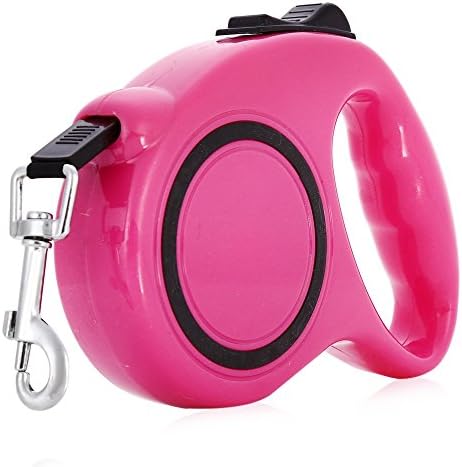 5m One-handed Lock Retractable Pet Dog Leash Walking Dog Lead For Pet up to 33 lbs (15 kgs) (Pink)