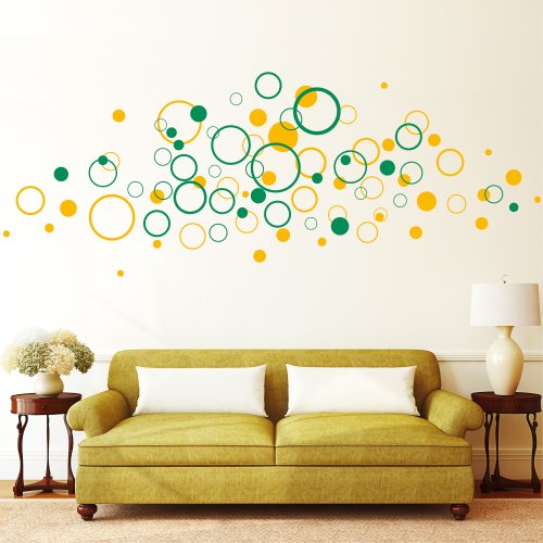 Wandtattoo Loft Deko Kreise 80teilig ZWEIFARBIG (je 40 Stück in Ihrer Wunschfarbe) BITTE TEILEN SIE UNS IHRE BEIDEN WUNSCHFARBEN IM ANSCHLUSS AN DIE BESTELLUNG PER MAIL ODER NACHRICHT MIT!!! - 6