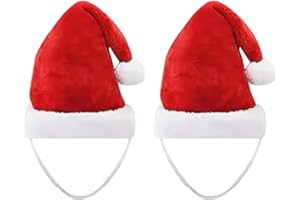 BORFUE 2pcs Dog Santa Hat Christmas Pet Costume Dog Christmas Outfit New Year Clothing Accessories for Pet Cat Dog