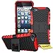 Produktbild iPod Touch 5 Handy Tasche, FoneExpert® Hülle Abdeckung Cover schutzhülle Tough Strong Rugged Shock Proof Heavy Duty Case für Apple iPod Touch 5th Generation + Displayschutzfolie (Rot)