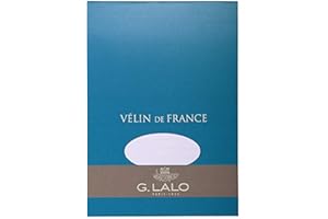 Clairefontaine - Ref 11700L - G. Lalo Paper Pad (Pack of 50 Sheets) - A5 (148 x 210mm) in Size, 125gsm, Vellum de France, Satin & Silky, PEFC Certified - White