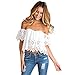 Produktbild Damen Bluse, Frau Mode Rückenfreie Spitze Oansatz Langarm-Sweatshirt Pullover Perspektive Shirt Sommer Frühling Tops Weihnachten Jahr Valentinstag