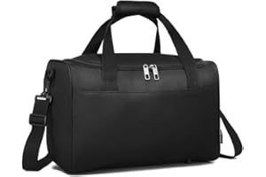 KONO Ryanair Handgepäck 40x20x25 Handgepäck Tasche Reisetasche Flugzeug Weekender Klein Gepäck für Damen und Herren mit Schultergurt (Schwarz)