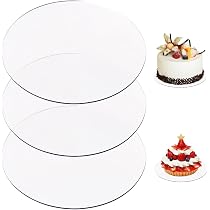 Lot De 3 Disques Gâteau Acrylique 18 Cm Transparents - Cake Boards Réutilisables 2 Mm D'Épaisseur Pour Pâtisserie, Présentoirs Et Cadres Photo