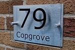 House Number Sign/Plaque Brushed Aluminium & AcrylicGOS03N--Personalised Sign