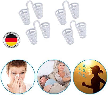 Tevigo Snore Spiral Made in Germany (Set of 4), Stop snoring, Improves air Supply, Anti-snoring pin, Nasal Spiral Natural