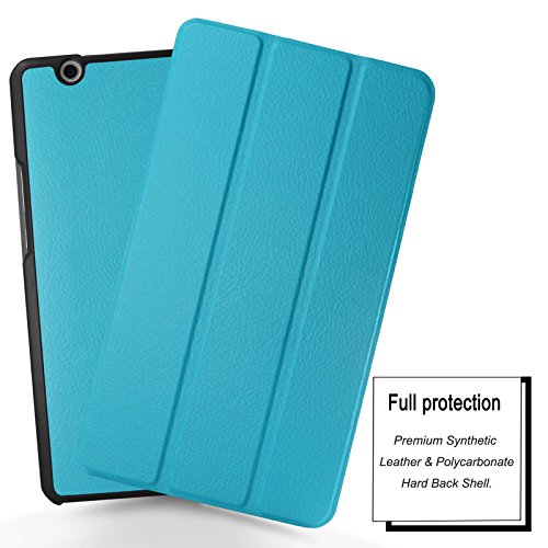 Huawei MediaPad M3 8.4 Hülle, Infiland Ultra Dünn Tri-Fold Smart-Muschel PU Leder Ultra Schlank Superleicht Ständer Smart Shell Cover Schutzhülle Etui Tasche für Huawei MediaPad M3 8.4 Tablet-PC (mit Auto Schlaf / Wach Funktion)(Hellblau) - 2