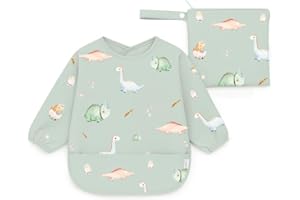 J. BØRN J.Børn Baby Lätzchen mit Langen Ärmeln, Lätzchen Wasserdichte, Baby Fütterlätzchen,Kunst Malerei Schürze, Ärmellätzchen Babys für Essen Malen Spielen, 6 Monate+