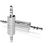 Lhthebox 2pcs 3.5mm Stereo Male to 3.5mm Male Audio Headphone Adapter Jack Couplers Connectors Silver