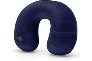 Houdian Nadmuchiwana poduszka samolotowa, poduszki podróżne pod szyję, kompaktowa, przenośna poduszka podtrzymująca głowę i szyję w locie, mała poduszka na zagłówek w kształcie litery U