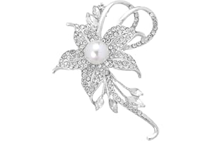 Prosy Kleidung Blume Perle Brosche Party Kleid Kristall Strass Brosche Elegante Kragen Pins Zubehör für Frauen und Mädchen