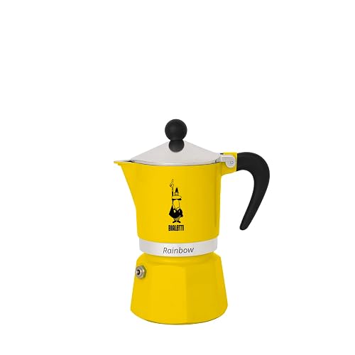 Bialetti Rainbow, Aluminium, 3 Tassen, gelb