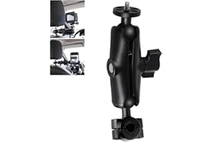 TELESIN Eyeon Support pour Appuie-tête de Siège de Voiture avec Bras à Double Douille et Vis 1/4", Kit de Support pour Go Pro YI DJI OSMO Action Camera et Téléphone(6-10 cm) Vidéos de Conduite Vlog