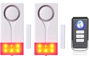 Mengshen Allarme audio allarme senza fili allarme sensore magnetico per la sicurezza domestica della porta - 1 telecomando e 2 allarme M702