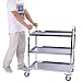 Produktbild GOTOTOP Edelstahl Mobile Trolley Servierwagen Transportwagen Küchenwagen mit 3 Böden für Restaurant Küche Gastronomie