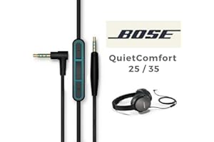 GENERIC Replacement Audio Cable Cord For Bose QuietComfort QC25 QC35 Noise Cancelling Headphones with Microphone and Volume Control Premium Quality