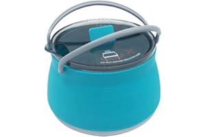 AZURAOKEY Bouilloire de camping portable pliable en silicone de 1 litre - Bouilloire pliable en silicone - Mini bouilloire à café pliable pour la pêche en plein air, la randonnée, les voyages en