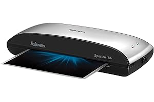 Fellowes Plastifieuse Spectra A4, pour plastifier à chaud pochettes de 80 à 125 microns, sans bourrages, arrêt automatique, loisirs créatifs, 30cm/min, 5737801