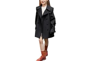 amropi Ragazze Trench Coat con Cintura Ginocchio Lunghezza Giacca a Vento Jacket