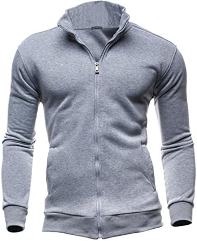 Jacket Coat Mens, DoraMe Autumn Winter Leisure Sports Cardigan Zipper Sweatshirts Tops (L3, Gray)