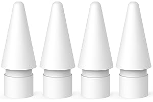 Wanme 4 Pieces Pointes Compatible pour Apple Pencil 2e Génération Apple Pencil 1re Génération, Tip de Rechange Compatible avec Apple Pencil (Blanc)