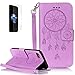 Produktbild Apple iphone 7 Plus(2016) New Design Hülle mit Panzerglas,ISENPENK Original Flip Bookstyle Cover Wasserdicht Shockproof Anti Slip Protection Stoßfest Leather Case mit Standfunktion,3D Fangen Traum Campanula Print Muster Pattern Wallet Case mit Intern Karte Schlitz,Anti-Sturz Stoßdämpfend Magnetic Closure Handygürtel Wallet Tasche Schutzhülle Leathertasche für Apple iphone 7 Plus(2016) 5.5Zoll-[Campanula pattern,lila]+Panzerglas/Schutzfoile/Displayschutzfolie
