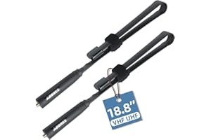 ABBREE SMA-Female Dual Band VHF/UHF 144/430MHz High Gain Soft Whip Antenna for Baofeng UV-5R UV-82 Two Way Radio (15.35in)