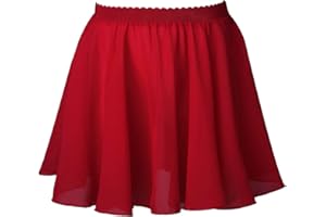 Yeahdor Enfants Filles Jupe Courte en Mousseline Robe Courte avec Ceinture Élastique Jupes Dancewear 1-15 Ans