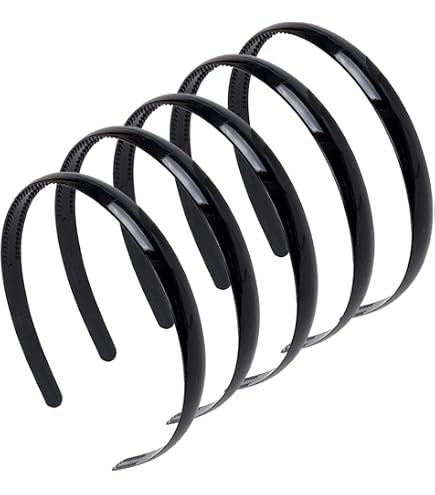 Accessori Capelli Mytoptrendz Fasce Elastiche Per Capelli Sottili - 6 Pezzi Nere, Unisex, Per Capelli Lunghi E Skinny Headband Elastico Mytoptrendz