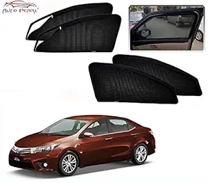 Autopearl Zipper Magnetic Sun Shades Car Curtain for - Corolla Altis 2015 Set of 4 Pcs