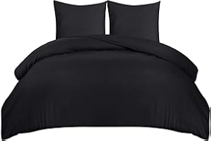 Utopia Bedding Copripiumino Matrimoniale 240x220 - Microfibra Copripiumino 240x220cm + Federe 65x65cm - Nero