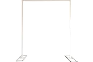 Trimming Shop Square Arch Stand with Base 2m x 2m Party Background Decoration White Metal Arch Backdrop Stand Garden Arbors for Wedding Reception Valentines Baby Shower Engagement Birthday Decor