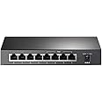 TP-Link PoE Switch 8-Port Gigabit, 4 PoE+ Ports up to 30 W For Each PoE Port and 64 W For All PoE Ports, Metal Casing, Plug a