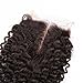 Sunwell Brazilian Virgin Lace Closure Human Hair Kinky Curly Middle Part 4x4" Remy Lace Top Closure with Baby Hair Can be Bleached 130% Density Natural Color 10"