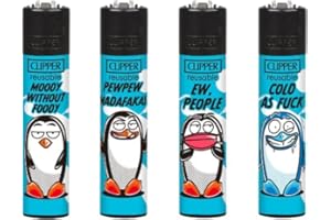 SUNMONDO Clipper Feuerzeug 4er Set: (Pinguine 2)