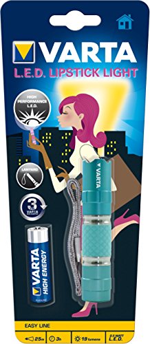 Varta 0.5 Watt LED Lipstick Light inkl. 1x High Energy AA Batterie lippenstiftförmige Taschenlampe Handtaschenlicht Schlüsselanhänger Taschenlicht Flashlight für Handtaschen, Tragetaschen Rucksäcke - 2