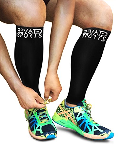 Waden Kompressionsstulpen für Läufer – von Elevated Sports – Calf Sleeve/Compression Socks/Beinlinge – RICHTIGE & ECHTE GRADUIERTE KOMPRESSION – für optimale Regenerations- und Leistungsfähigkeit – maximale Stabilität für die Wadenmuskulatur zur Verletzungsprophylaxe – lindert Schienbeinkantensyndrom – garantierte Zufriedenheit - 8