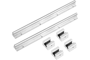Euroharry Guida Lineare 2x Guida di Scorrimento Lineare SBR20-300mm + 4 Blocchi SBR20UU per Macchine e Attrezzature Automatizzate