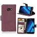 Produktbild Für Samsung Galaxy A3 2017/A320F Hülle, Premium PU Leder Schutztasche Klappetui Brieftasche Handyhülle, Standfunktion Flip Wallet Case Cover - Retro Frosted 3 Card Slots (Rose rot)