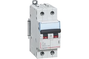 407785 Disjoncteur bipolaire 20A - 2P Courbe C - 6/10kA - À vis - Legrand DX3