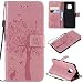 Produktbild NewTH Huawei Mate 20 Pro Hüllen, Gepresst Baum Cat Muster Lederhülle Handytasche Karten Slot Case Cover Flip Bookstyle Standfunktion mit Magnet Schutzhülle für Huawei Mate 20 Pro(Rosa)