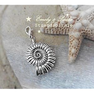 Anhänger Muschel Spirale Schnecke Nautilus massiv XL Charm Strand