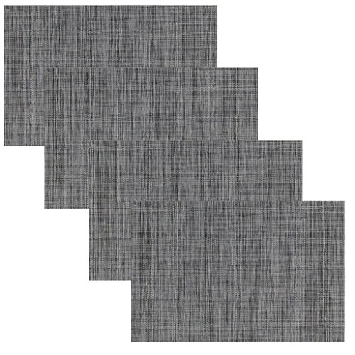 4er Tischset, Platzset, Platzdecken, Maße 45x30cm, Kunststoff in Dunkel-Grau meliert, abwaschbar