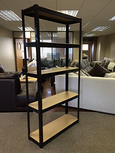 180 cm x 90 cm x 30 cm, schwarz 5 Etagen (175kg Pro Regal), 875 KG Kapazität Garage Regalen Einheiten, 5 Jahre Garantie - 3