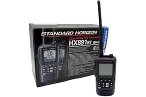 OSAT Standard Horizon HX891BT/E - Radio VHF galleggiante, 6 W, navigazione GPS, impermeabile IPX8, Bluetooth (blu navy)