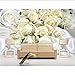 Price comparison product image Gwgdjk Custom Mural 3D White Silk Rose Modern Chinese Simple Living Bed M Tv Background Wall Paper-200X140Cm (80 * 56Inch)