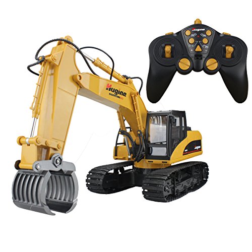 Hugine 16 Channel 2.4G Alloy RC Timber Grab Excavator Crawler Remote Control Construction Engineer Truck Toy