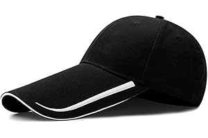 YEKEYI Casquette de baseball extra longue 100 % coton lavé avec bord allongé pour protection solaire