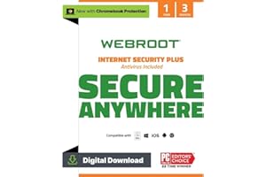 WEBROOT Internet Security Plus 2025, + Password Manager, Smartphone & Tablet, 3 Devices, 1 Year, Mac/Windows/iOS/Android/Chrome, Activation code per email
