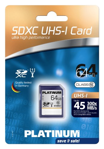 Platinum 64 GB SDXC UHS-I class 10 Speicherkarte (bis zu 45 MB/s Lesen, 300x) - 2